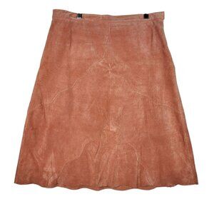 Terry Lewis‎ Classic Luxuries Leather Skirt Women's 14 Peach Suede Western